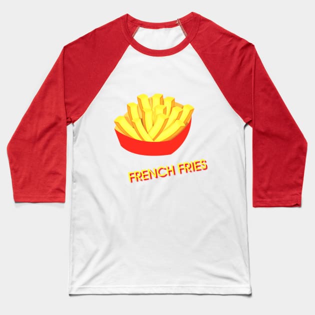 french fries logo designed Baseball T-Shirt by abdoabdo